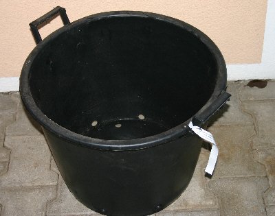 Pflanzkübel Kunststoff Schwarzl 45 Liter mit 2 Henkel und Löcher Ø 43,7cm Höhe 36cm