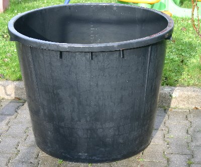 Pflanzkübel Kunststoff Schwarz 350 Liter mit Tragerand ohne Löcher Ø 96cm Höhe 73cm