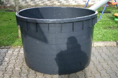 Pflanzkübel Kunststoff Schwarz 750 Liter mit Tragerand ohne Löcher Ø122cm Höhe 82cm