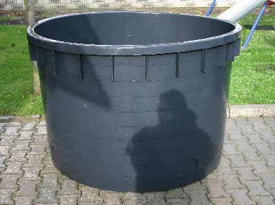 Pflanzkübel Kunststoff Schwarz 1000 Liter mit Tragerand ohne Löcher Ø 140cm Höhe 90cm