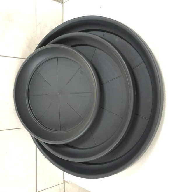 Topf- Untersetzer, aus elastischen Anthrazitfarbenen Kunststoff Außenmaß Ø68cm innenauflageØ58cm