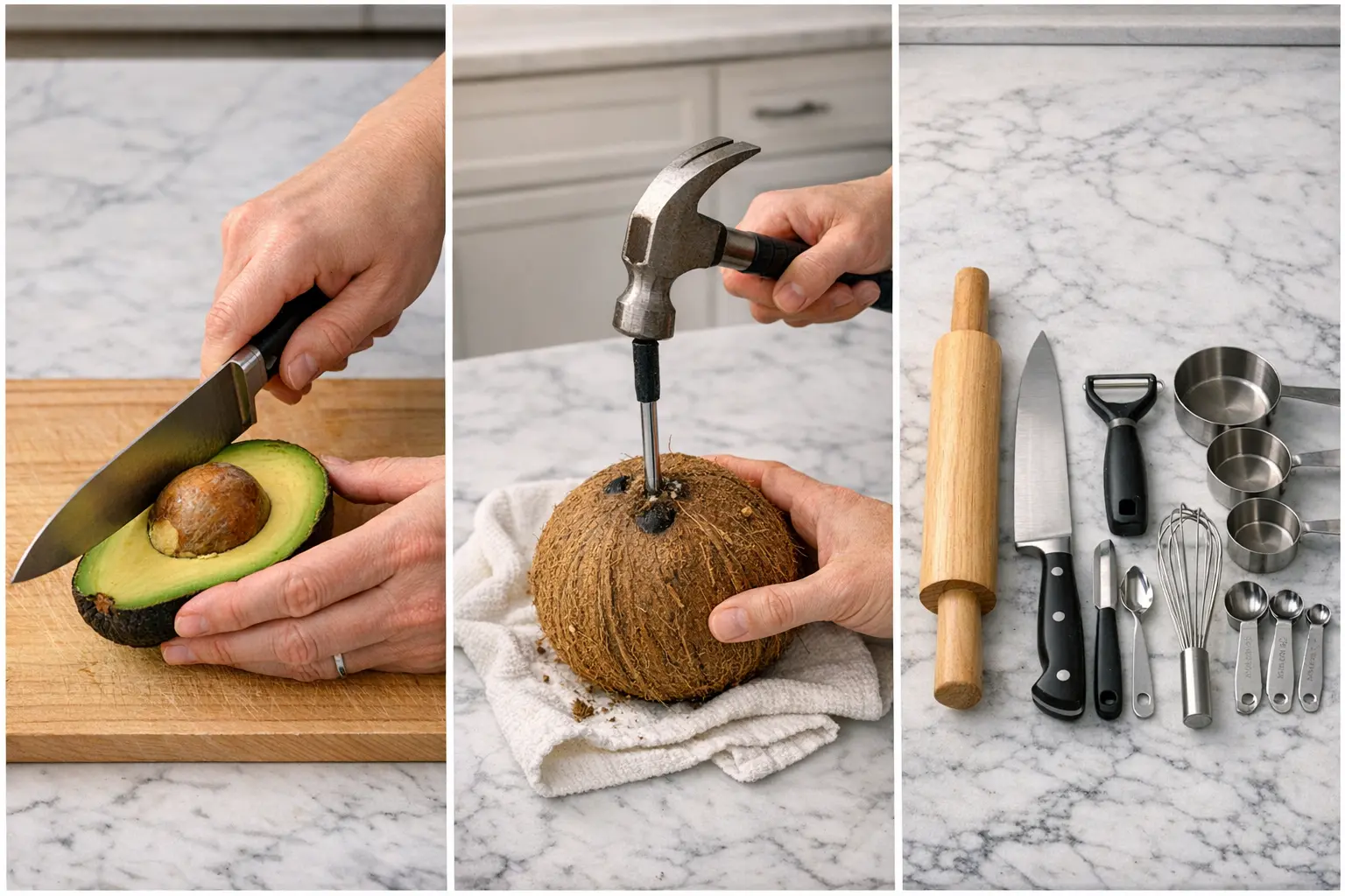 Avocado Kokosnuss Zubereitung aufschneiden öffnen Küchentipps