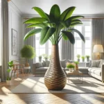 Elefantenbaum mit charakteristischem Stamm und grüner Krone im Innenraum