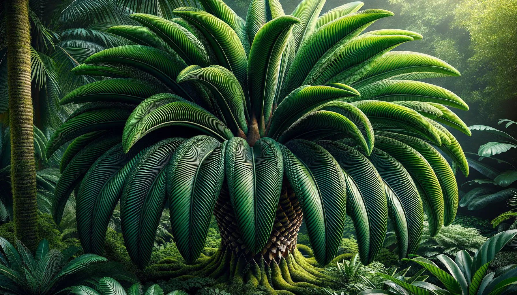 Pflege exotischer Palmen im Garten mit gesunden grünen Blättern