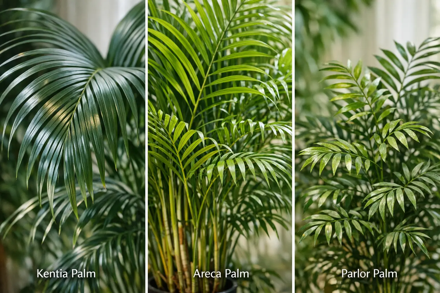 Kentia Areca Bergpalme Zimmerpalmen Arten bestimmen